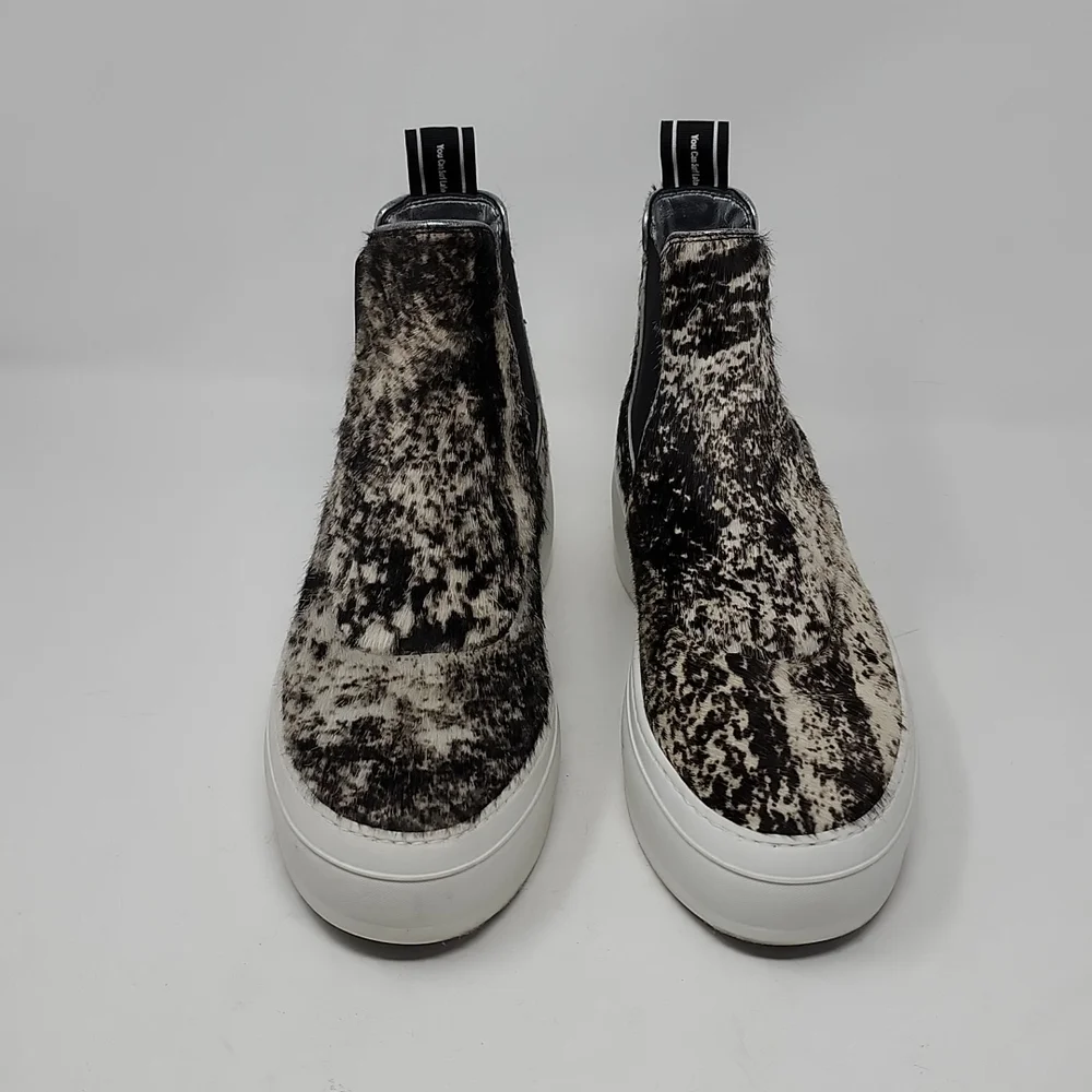 P448 Lucy Calf Hair High Top Platform Pull On  Sneaker Size 37